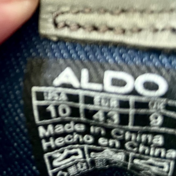 SZ 10 GREY ALDO LACE UP SHOES W DENIM LINING - Picture 4 of 8